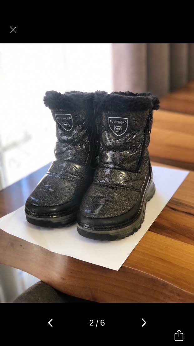 Kız Çocuk Siyah Yılan Desenli Kürklü Bot - Görsel 2