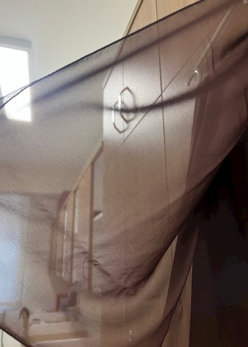 Drapeli Kahverengi Kadın Şal - Görsel 2