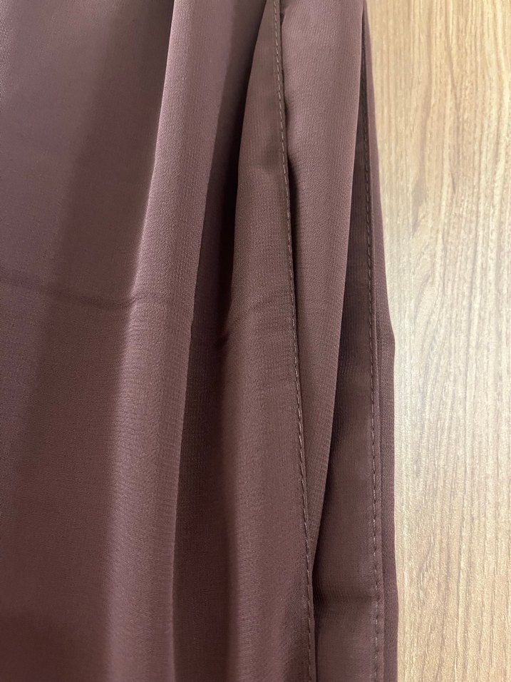 Drapeli Kahverengi Kadın Şal - Görsel 3