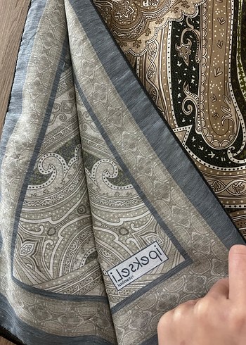 Bohem Tarzı Kahverengi Gri Desenli Kadın Şal - Görsel 3