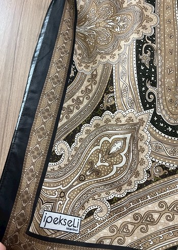 Bohem Tarzı Kahverengi Gri Desenli Kadın Şal - Görsel 2