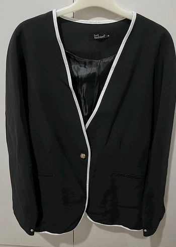 Düğmeli Siyah Kadın Blazer Ceket - Görsel 3