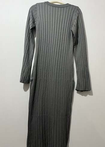 Gri Kadın Uzun Pilili Elbise - Görsel 2