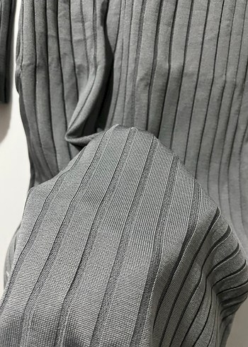 Gri Kadın Uzun Pilili Elbise - Görsel 3