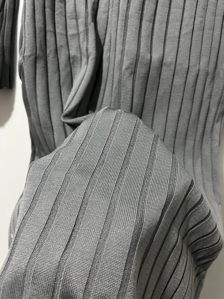 Gri Kadın Uzun Pilili Elbise - Görsel 3