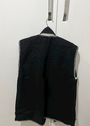 Siyah Kadın Midi Yelek - Görsel 2