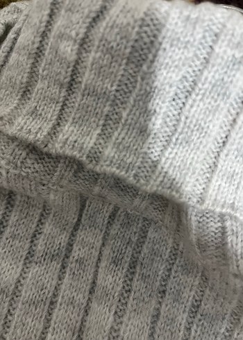 Gri Triko Boğazlı Uzun Kadın Elbise - Görsel 7