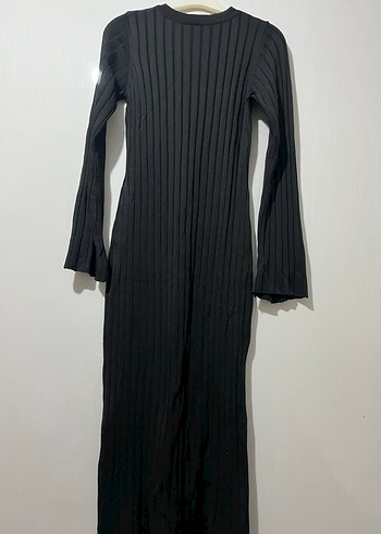 Uzun Kollu Siyah Piliseli Uzun Elbise - Görsel 2