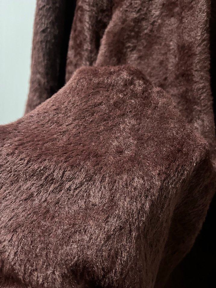 Uzun Kahverengi Bol Kesim Kadın elbise - Görsel 3