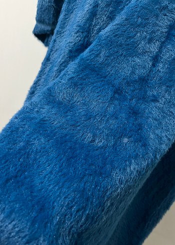 Lacivert Uzun Örme pamuk Elbise - Görsel 2