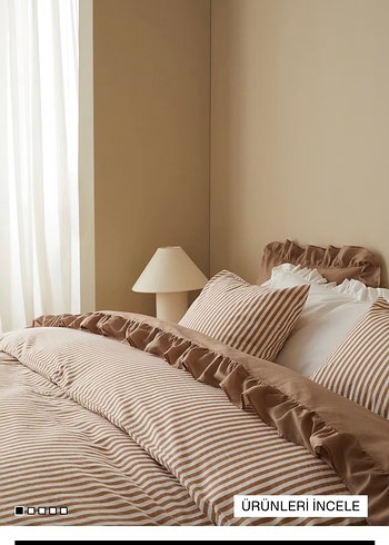 H&M PAMUKLU ÇİFT KİŞİLİK/BATTAL BOY NEVRESİM TAKIMI - Görsel 4