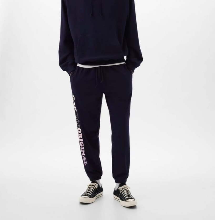 GAP Lacivert Baskılı Rahat Kesim Erkek Eşofman Altı - Görsel 3