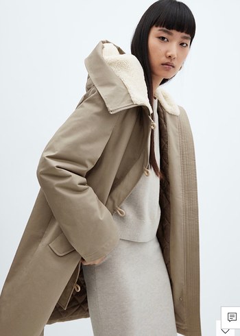 MANGO KÜRK YAKALI MİDİ PARKA - Görsel 7