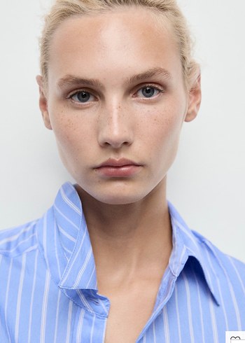 MANGO DÜZ KESİM ÇİZGİLİ GÖMLEK - Görsel 4