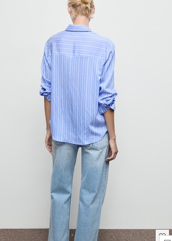 MANGO DÜZ KESİM ÇİZGİLİ GÖMLEK - Görsel 3