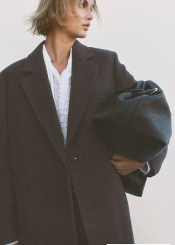 H&M YÜN KARIŞIMLI VE KUŞAKLI KABAN - Görsel 3