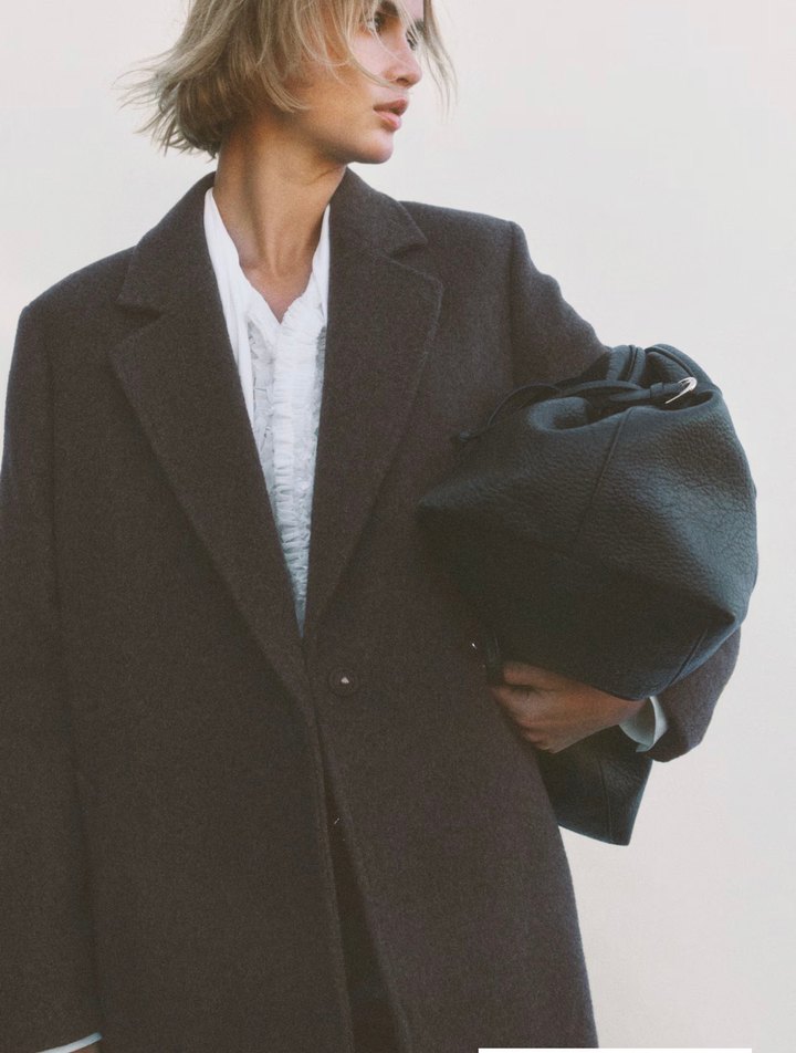 H&M YÜN KARIŞIMLI VE KUŞAKLI KABAN - Görsel 3