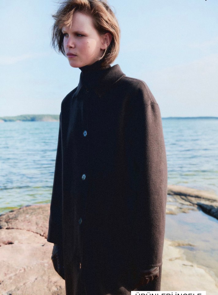 H&M YÜN KARIŞIMLI EL YAPIMI KABAN - Görsel 3