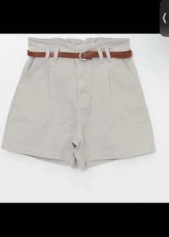 Kemerli Bej Kadın Bermuda Şort - Görsel 4