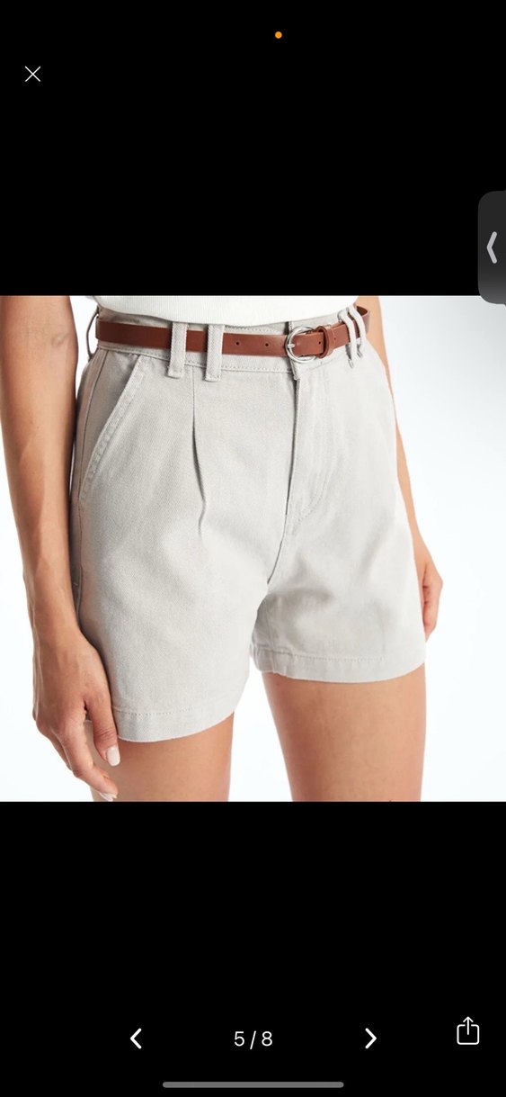 Kemerli Bej Kadın Bermuda Şort - Görsel 3