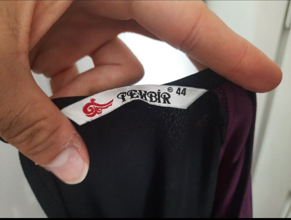 Tekbir Çiçek İşlemeli, Mor-Siyah Tesettür Elbise - Görsel 3