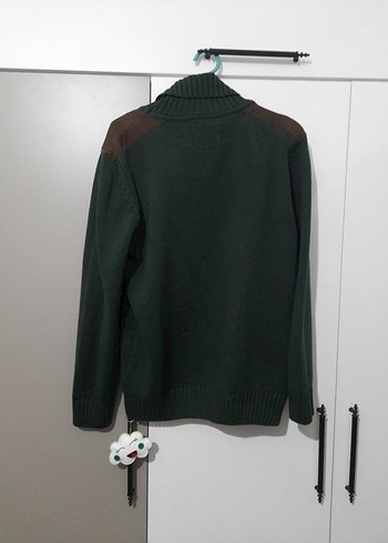 LCW Erkek Boyunlu Koyu Yeşil Kazak - Görsel 2