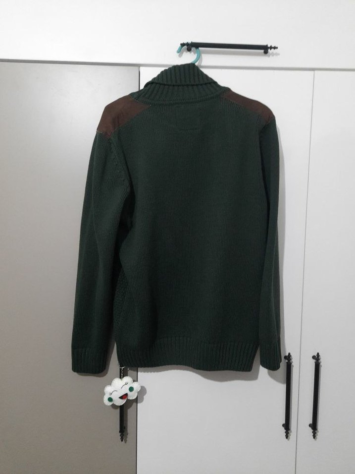 LCW Erkek Boyunlu Koyu Yeşil Kazak - Görsel 2