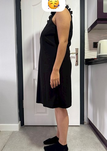 Yüksek Yakalı Siyah Akşam Elbisesi - Görsel 2