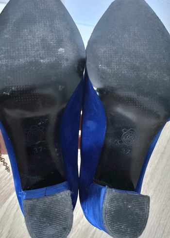 Mavi Süet Topuklu Kadın Stiletto - Görsel 5