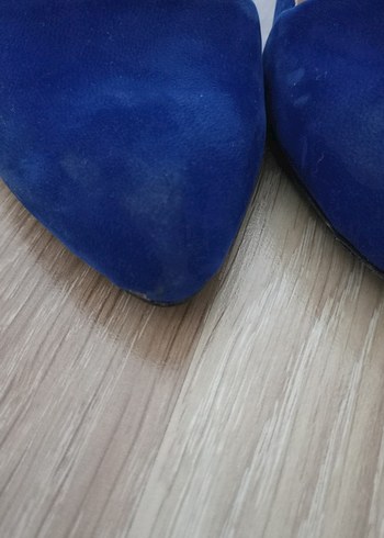 Mavi Süet Topuklu Kadın Stiletto - Görsel 6