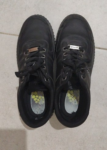 Siyah renk siyah tabanlı bağcıklı günlük erkek spor ayakkabı - Görsel 2