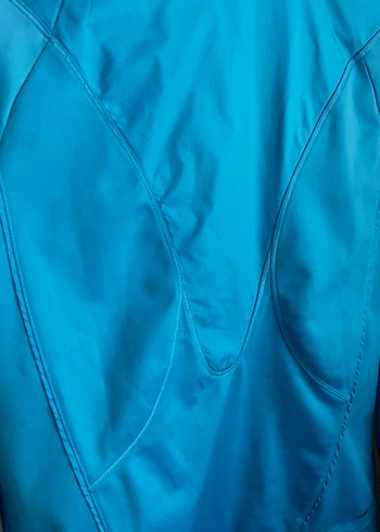 Adidas Orijinal. Mavi Parlak Fermuarlı Kadın Spor Ceket - Görsel 6