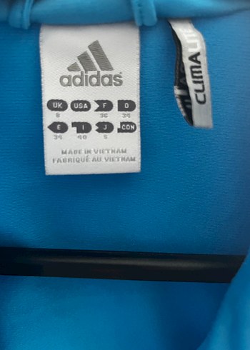 Adidas Orijinal. Mavi Parlak Fermuarlı Kadın Spor Ceket - Görsel 3