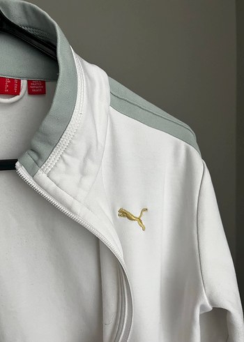 PUMA Orijinal Beyaz Fermuarlı Uzun Kollu Kadın Spor Ceket - Görsel 3