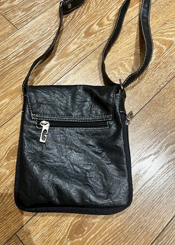 Siyah Deri Kadın Omuz Çantası - Görsel 3