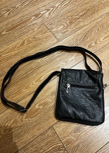 Siyah Deri Kadın Omuz Çantası - Görsel 7
