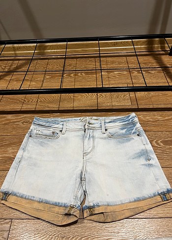 Loft marka kot Bohem Tarzı Bej Mini Denim Şort - Görsel 2