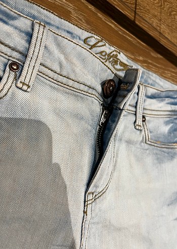 Loft marka kot Bohem Tarzı Bej Mini Denim Şort - Görsel 8