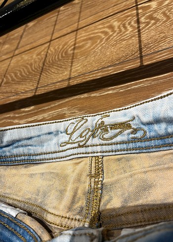 Loft marka kot Bohem Tarzı Bej Mini Denim Şort - Görsel 7