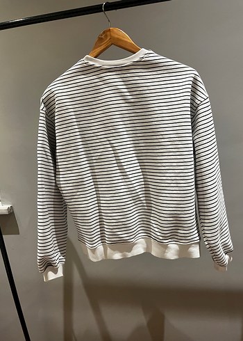 Mavi markaBeyaz Gri Çizgili Kadın Sweatshirt - Görsel 6