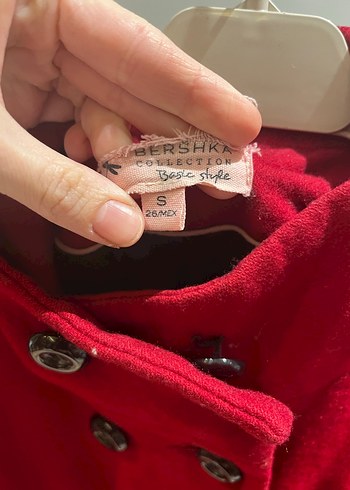 Kırmızı Çift Düğmeli Kaban - Görsel 12