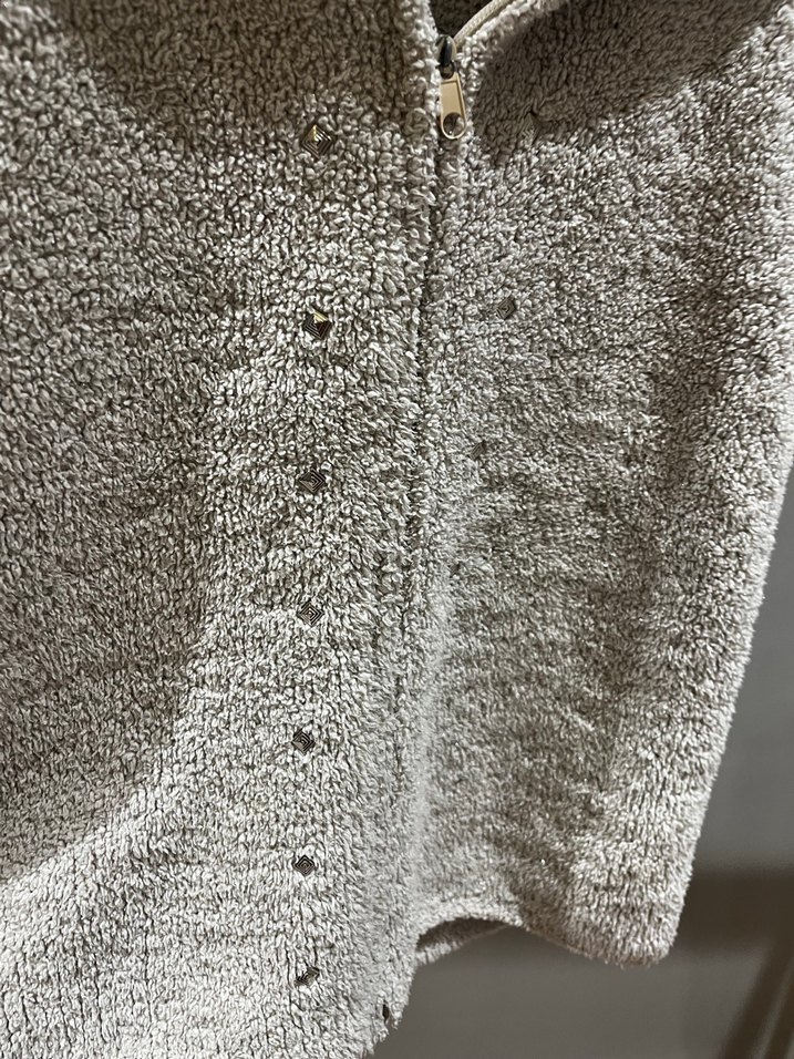Gri Yünlü Kapüşonlu Kadın Triko Yelek - Görsel 4