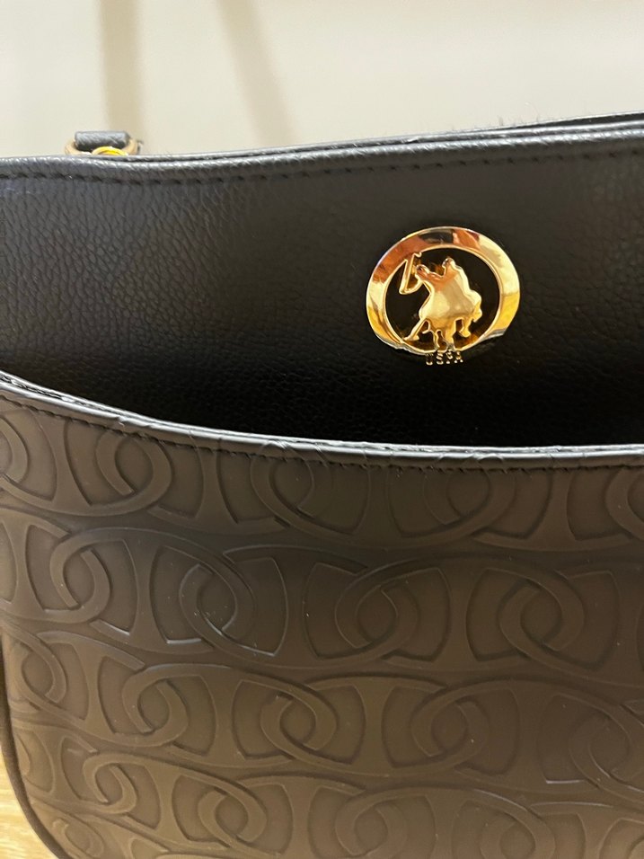 Us Polo Siyah Deri Kadın Çanta - Görsel 3