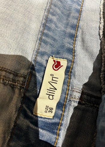 Kızlar için Bol Kesim Kemerli Denim Salopet - Görsel 3