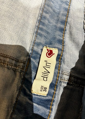 Kızlar için Bol Kesim Kemerli Denim Salopet - Görsel 4