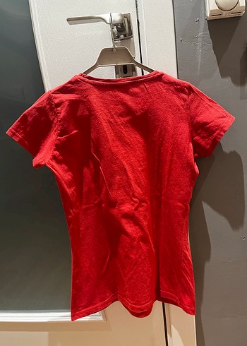 Ltb Kısa Kollu Baskılı Kırmızı Kadın Tişört - Görsel 6