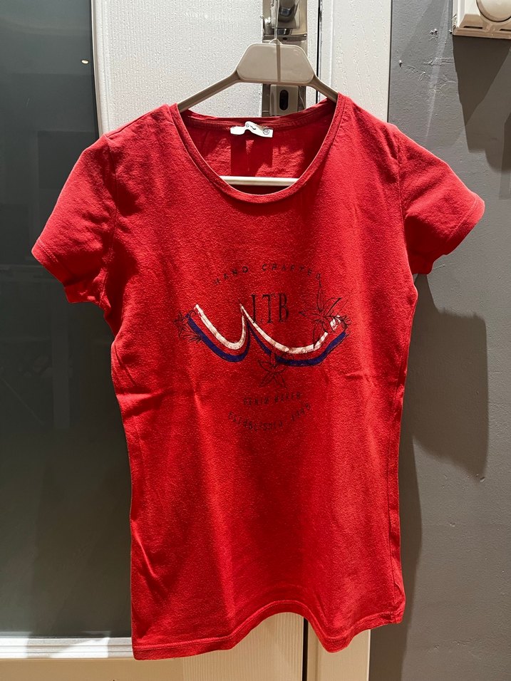 Ltb Kısa Kollu Baskılı Kırmızı Kadın Tişört - Görsel 5