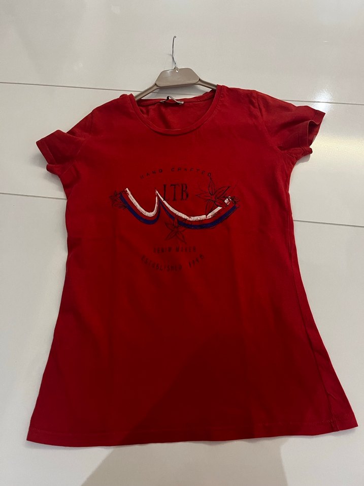 Ltb Kısa Kollu Baskılı Kırmızı Kadın Tişört - Görsel 2