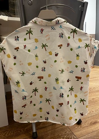 ZARA KİDS Desenli Kısa Kollu Pamuklu Gömlek - Görsel 3