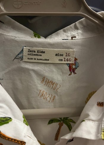 ZARA KİDS Desenli Kısa Kollu Pamuklu Gömlek - Görsel 6